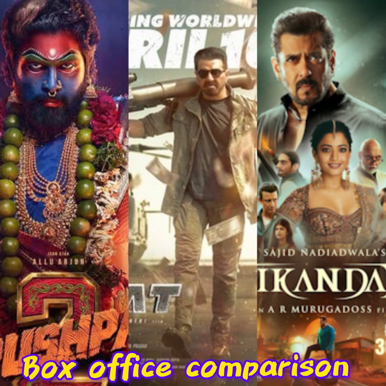 box office collection of three movies.